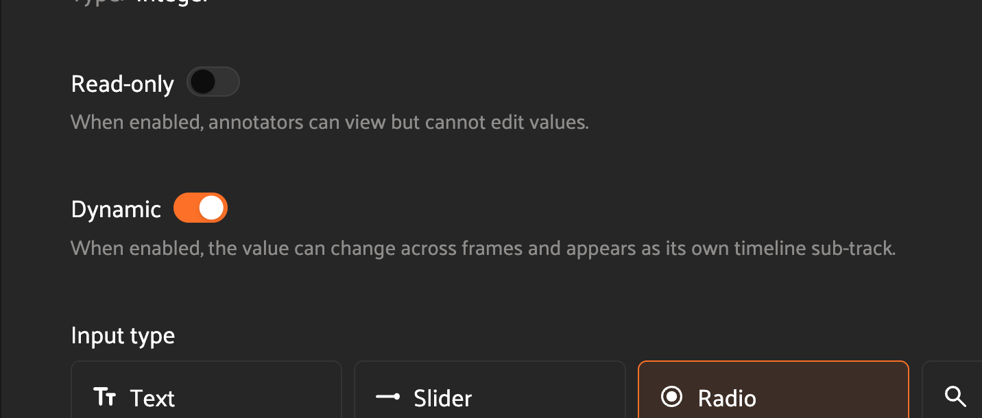 Dynamic attribute toggle in the schema editor